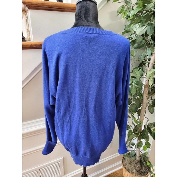 Jack Women's Solid Blue Acrylic Long Sleeve Round Neck Pullover Casual Sweater S - Picture 8 of 12